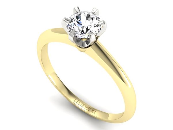 Złoty pierścionek z diamentem promocja - p16904zbnpro