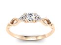 Złoty pierścionek z diamentami różowe złoto 585 - p16907c