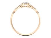 Złoty pierścionek z diamentami różowe złoto 585 - p16907c - 2