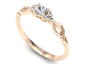 Złoty pierścionek z diamentami różowe złoto 585 - p16907c - 3