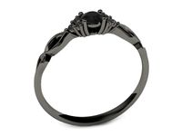 Złoty Pierścionek z czarnego złota z diamentami - P16907cz- 3