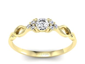 Pierścionek zaręczynowy z diamentami złoto 585 - P16907z - 1