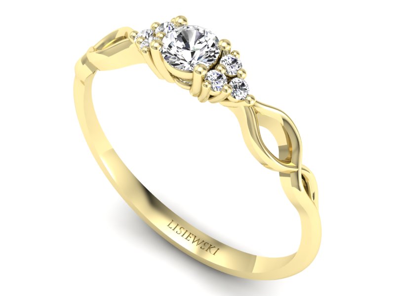 Pierścionek zaręczynowy z diamentami - P16907z — zdjęcie 3