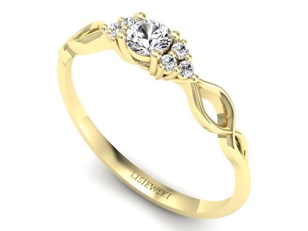 Pierścionek zaręczynowy z diamentami złoto 585 - P16907z
