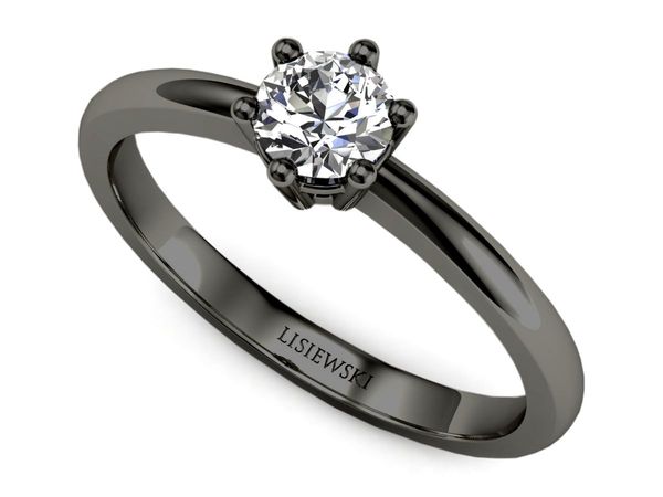 Pierścionek zaręczynowy z diamentem czarne złoto próba 585 - p16916cz- 1