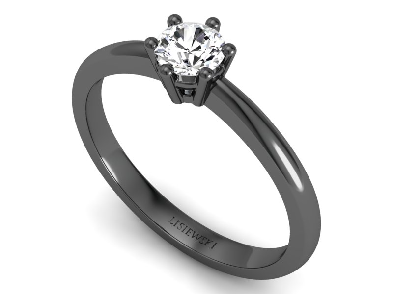 Pierścionek zaręczynowy z diamentem czarne złoto - p16916cz — zdjęcie 3