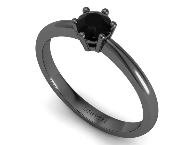 Pierścionek czarne złoto i czarny diament - p16916czcd — zdjęcie 3