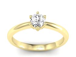 Złoty Pierścionek zaręczynowy z brylantem - p16916z