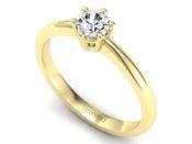 Złoty Pierścionek zaręczynowy z brylantem - p16916z - 3
