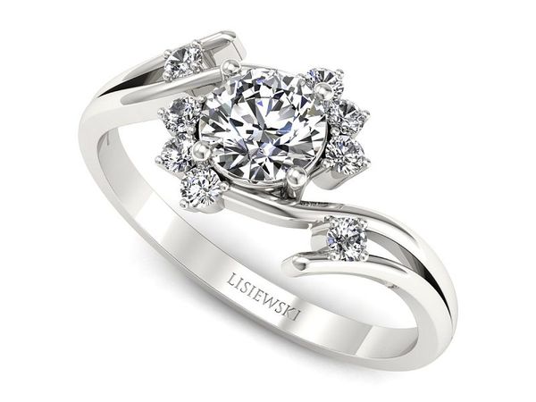 Pierścionek zaręczynowy z diamentami złoto proba 585 - P16917b- 1