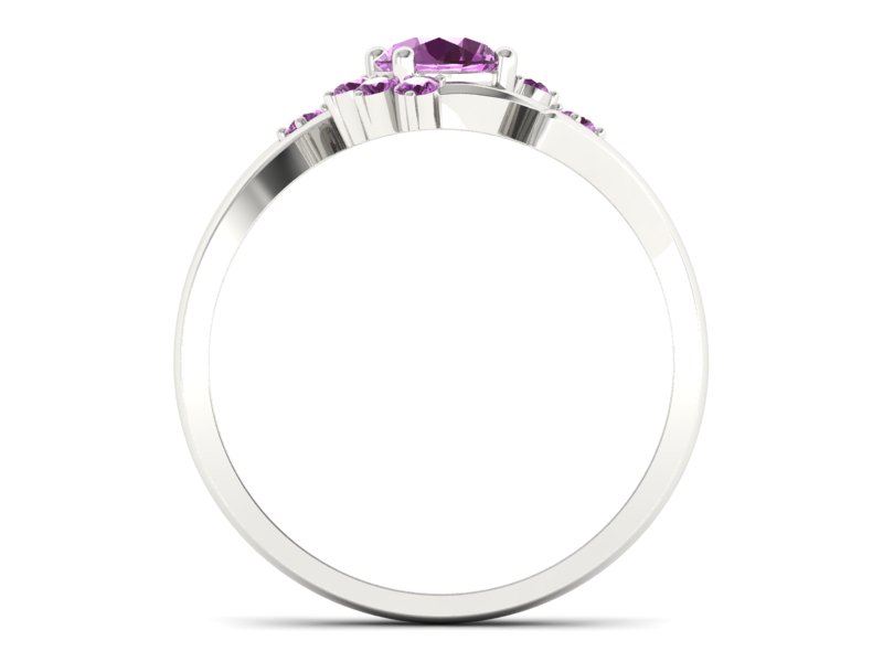 Pierścionek zaręczynowy z różowymi szafirami - p16917bszr — zdjęcie 2