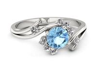 Pierścionek z topaz i brylantami białe złoto próba 585 - p16917btpd- 2