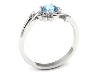 Pierścionek z topaz i brylantami białe złoto próba 585 - p16917btpd- 3