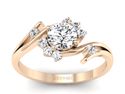 Złoty pierścionek z diamentami żółte złoto 585 - P16917c