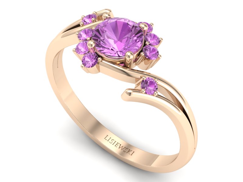 Elegancja w różowym złocie z różowymi szafirami - p16917cszr — zdjęcie 3