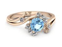 Złoty pierścionek z topaz i brylantami - p16917ctpd- 2