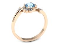 Złoty pierścionek z topaz i brylantami - p16917ctpd- 3