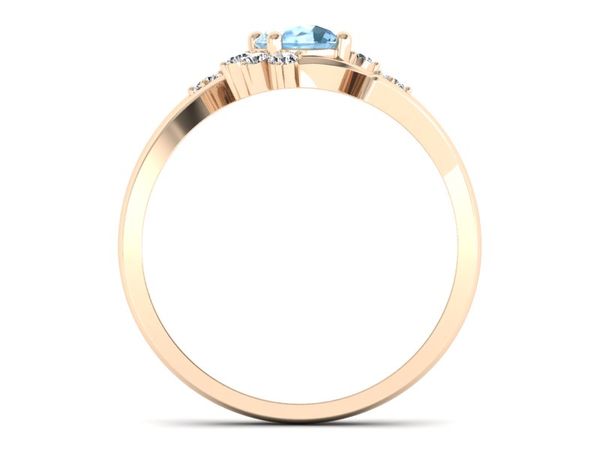 Złoty pierścionek z topaz i brylantami - p16917ctpd