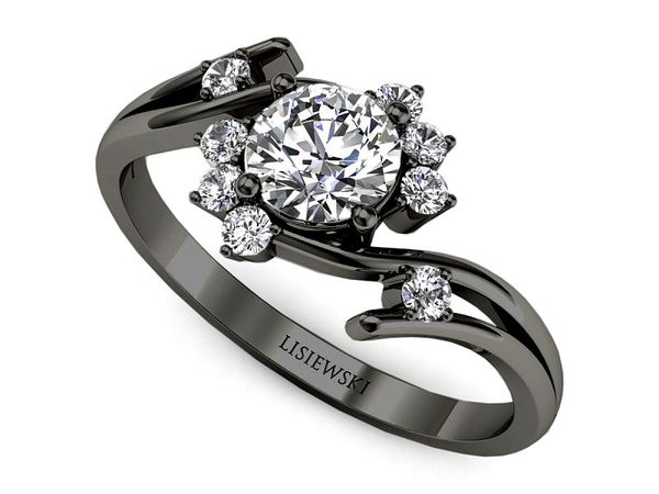Pierścionek zaręczynowy z diamentami czarne złoto - P16917cz- 1