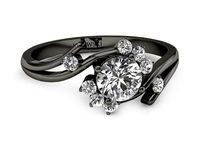 Pierścionek zaręczynowy z diamentami czarne złoto - P16917cz- 2