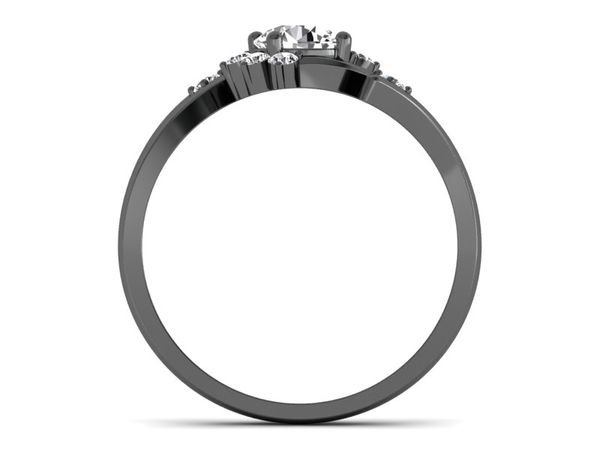 Pierścionek zaręczynowy z diamentami czarne złoto - P16917cz