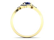 Złoty pierścionek z szafirami złoto próby 585 - P16917zsz - 2