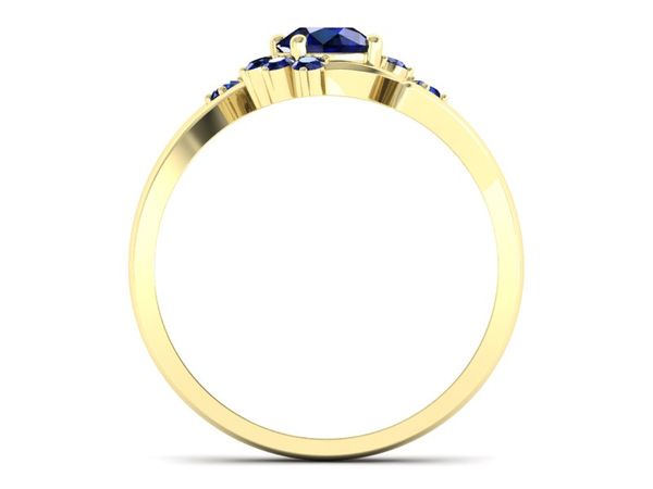 Złoty pierścionek z szafirami złoto próby 585 - P16917zsz