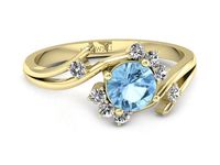 Pierścionek zaręczynowy topaz i brylanty w żółtym złocie - p16917ztpd- 2