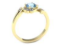Pierścionek zaręczynowy topaz i brylanty w żółtym złocie - p16917ztpd- 3