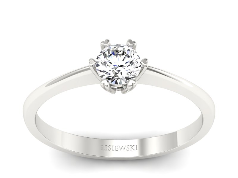 Pierścionek zaręczynowy z diamentem białe złoto - p16918b
