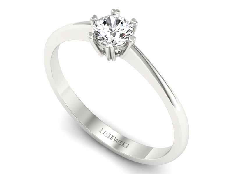 Pierścionek zaręczynowy z diamentem białe złoto - p16918b — zdjęcie 3