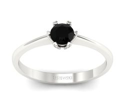 Złoty pierścionek z czarnym diamentem złoto 585 - p16918bcd