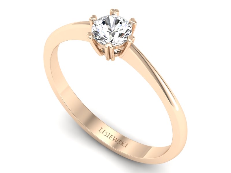 Pierścionek zaręczynowy z diamentem różowe złoto - p16918c — zdjęcie 3