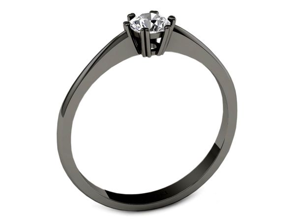 Pierścionek zaręczynowy z diamentem czarne złoto - p16918cz