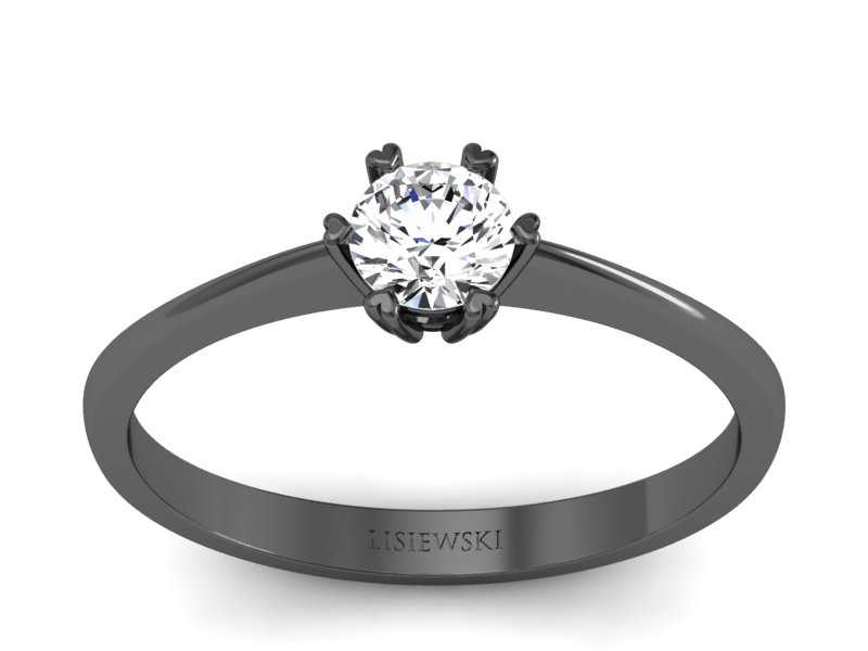 Pierścionek zaręczynowy z diamentem czarne złoto - p16918cz