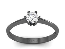 Pierścionek zaręczynowy z diamentem czarne złoto - p16918cz