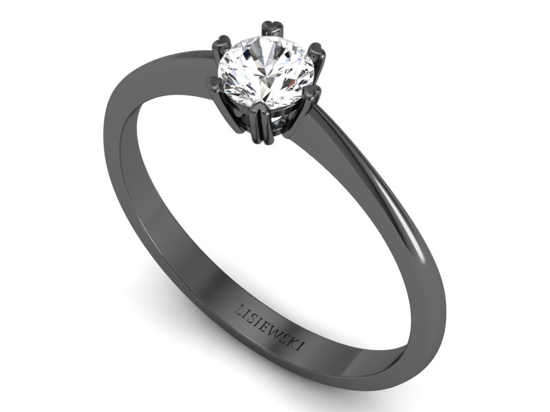 Pierścionek zaręczynowy z diamentem czarne złoto - p16918cz — zdjęcie 3