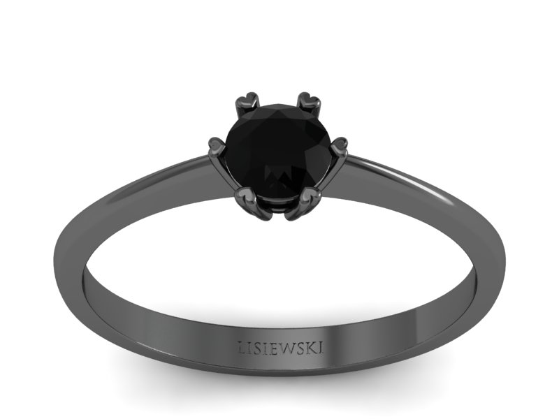 Złoty pierścionek czarne złoto czarny diament - p16918czcd