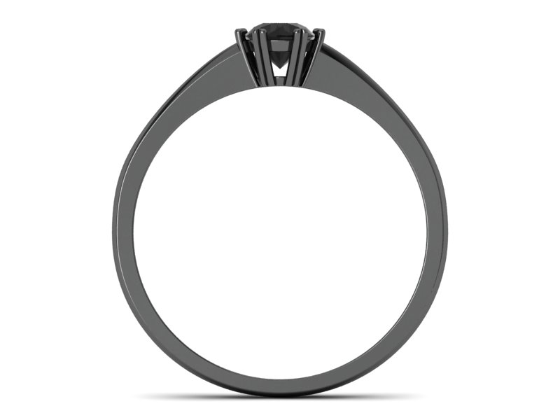 Złoty pierścionek czarne złoto czarny diament - p16918czcd — zdjęcie 2