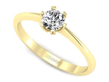 Pierścionek zaręczynowy z brylantem żółte złoto - p16918z - 1