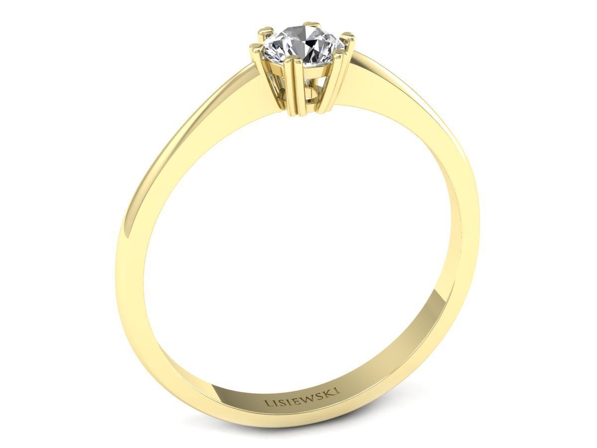 Pierścionek zaręczynowy z brylantem żółte złoto - p16918z - 3