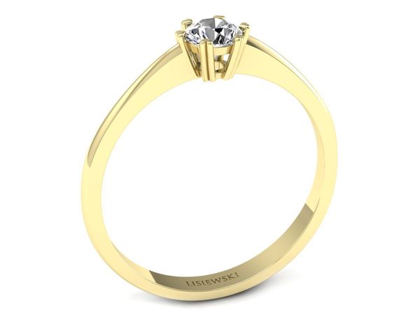 Pierścionek zaręczynowy z brylantem żółte złoto - p16918z