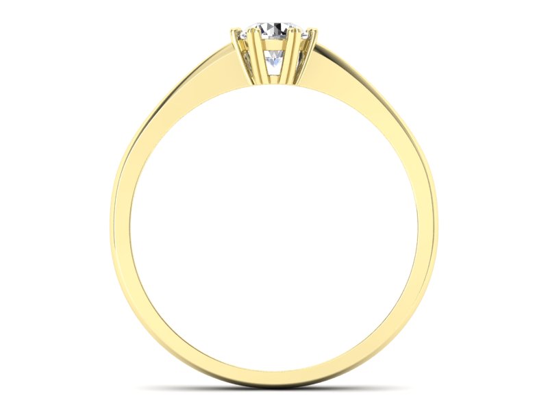 Pierścionek zaręczynowy z brylantem żółte złoto - p16918z — zdjęcie 2