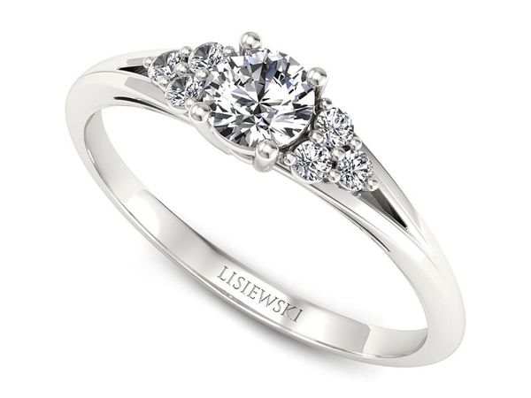 Pierścionek zaręczynowy z diamentami białe złoto próba 585 - p16924b- 1