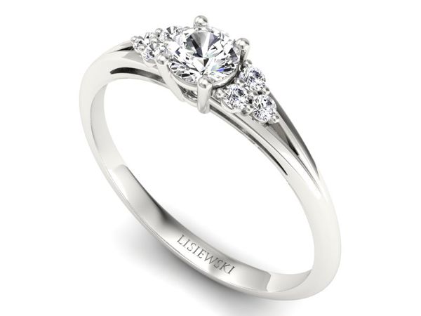 Pierścionek zaręczynowy z diamentami białe złoto - p16924b