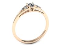 Pierścionek zaręczynowy z diamentami różowe złoto próba 585 - p16924c- 2