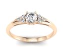 Pierścionek zaręczynowy z diamentami różowe złoto - p16924c