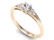 Pierścionek zaręczynowy z diamentami różowe złoto - p16924c - 3