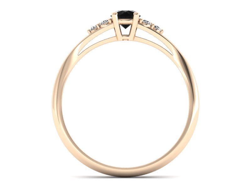 Pierścionek zaręczynowy z diamentem różowe złoto - p16924ccd - 2