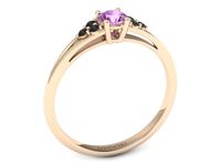 Złoty pierścionek z różowym szafirem różowe złoto 585 - p16924cszrcd- 2